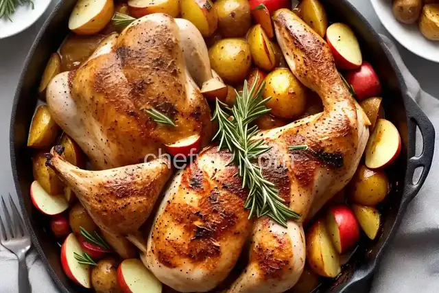 Rosemary-Roasted Chicken with Apples and Potatoes