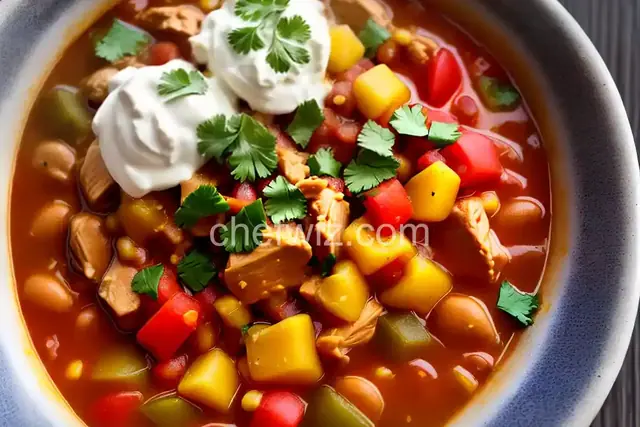 Rotisserie Chicken Chili With Hominy and Chiles