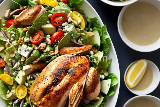 Rotisserie Chicken Salad with Charred Scallion Dressing