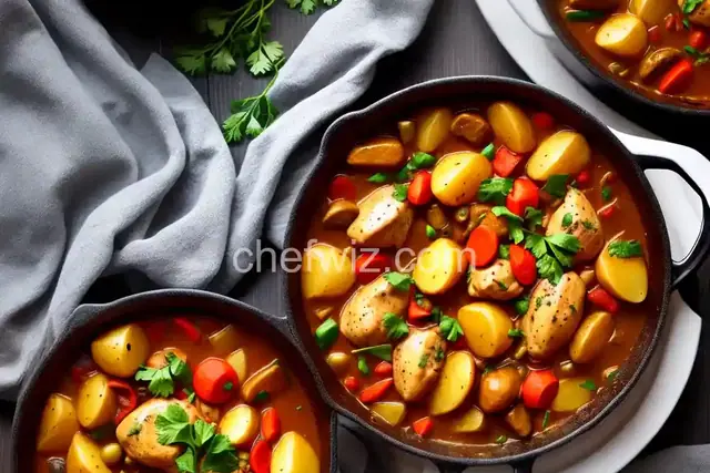 Russian Chicken Stew with Potatoes and Vegetables