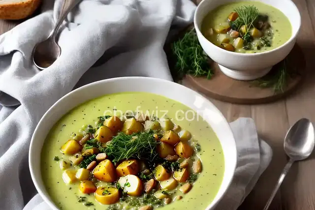 Rustic Leek and Potato Soup With Fried Herb Gremolata