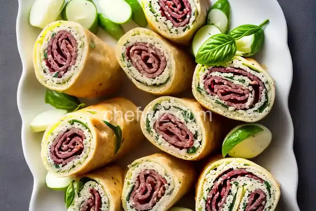 Salami, Cream Cheese, and Pepperoncini Roll-Ups