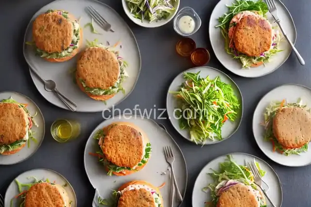 Salmon Burgers With Rémoulade and Fennel Slaw Recipe