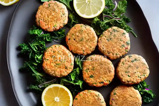 Salmon Burgers with Lemon-Caper Aioli and Kale Slaw