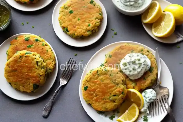 Salmon Cakes with Lemon-Caper Yogurt Sauce