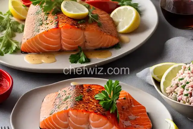 Salmon Stuffed with Crab and Lobster