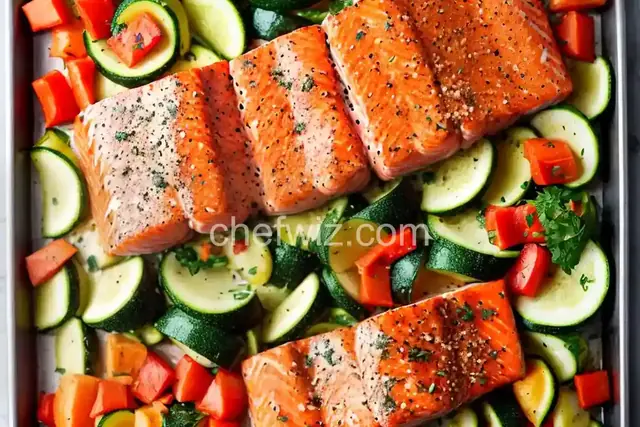 Salmon and Zucchini Sheet Pan Dinner