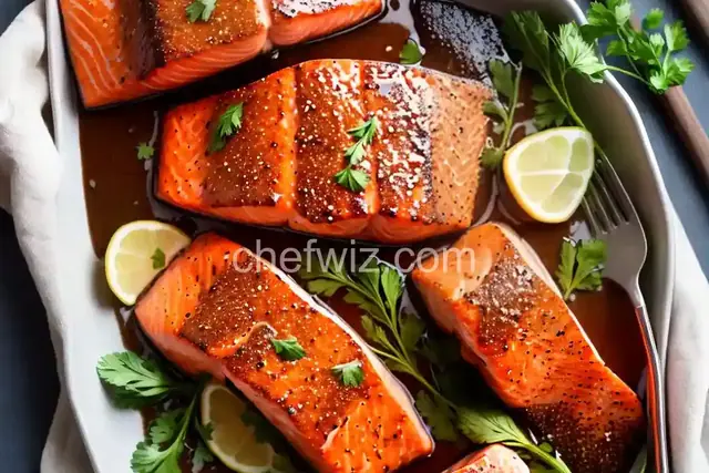Salmon with Mustard and Brown Sugar Glaze