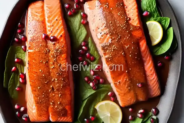 Salmon with Pomegranate Glaze