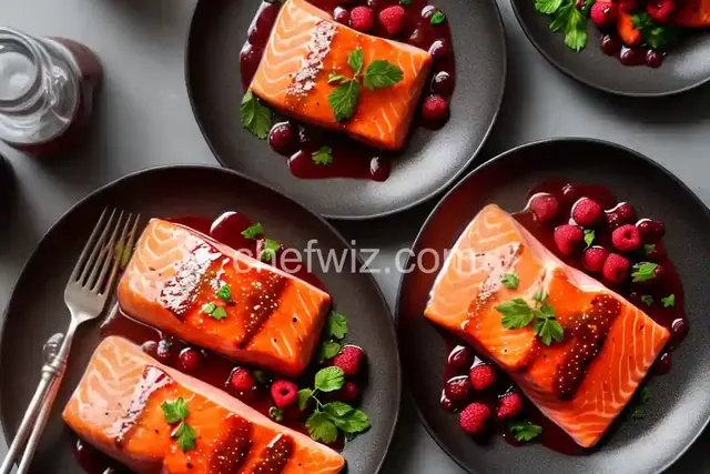 Salmon with Raspberry Ginger Glaze