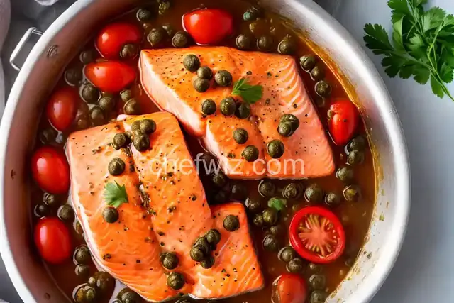 Salmon with Tomatoes and Capers in Foil