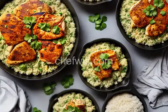 Salsa Verde Chicken and Cauliflower Rice