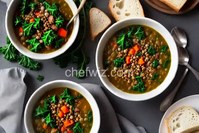 Sausage, Kale, and Lentil Soup