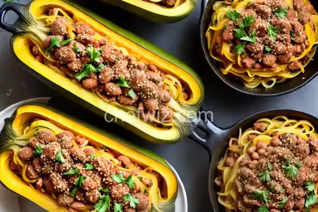 Sausage and White Bean-Stuffed Spaghetti Squash
