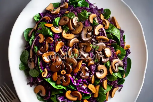 Sauteed Red Cabbage with Mushrooms and Spinach