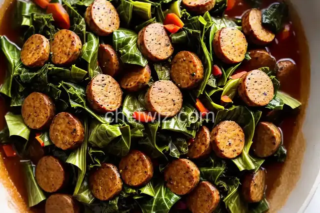 Sauteed collard greens with sausage