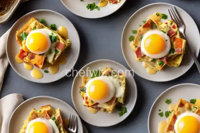 Savory Bacon and Crab Bread Pudding Eggs Benedict