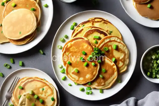 Savory Pancakes with Spring Onion and Chicken