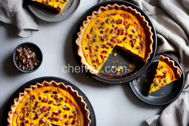 Savory Pumpkin Quiche with Caramelized Bacon and Onions