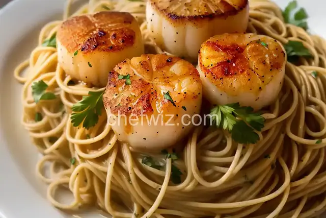 Savory Sea Scallops and Angel Hair Pasta