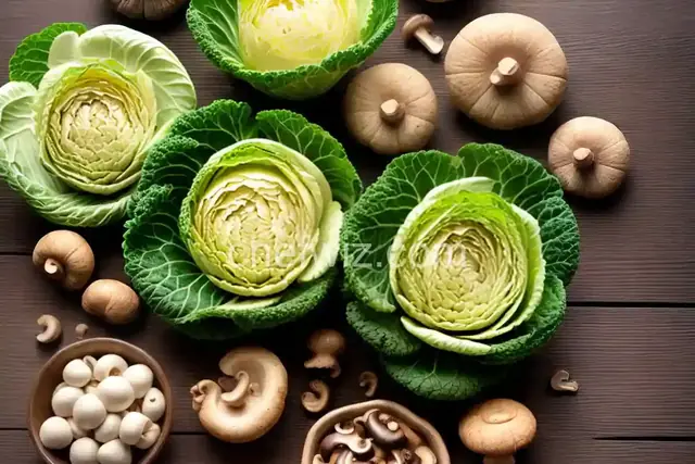 Savoy Cabbage and Mushrooms