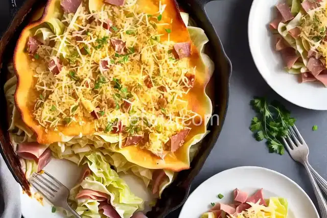 Scalloped Cabbage with Ham and Cheese