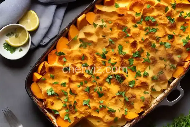 Scalloped Yukon Gold and Sweet Potato Gratin with Fresh Herbs