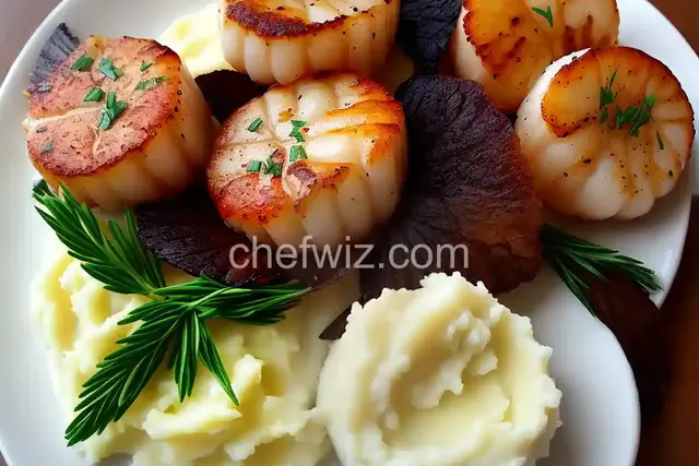 Scallops with Mashed Potatoes with Tarragon Sauce
