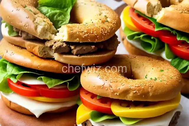 School Lunch Bagel Sandwich