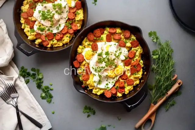 Scrambled Eggs with Chorizo Sausage