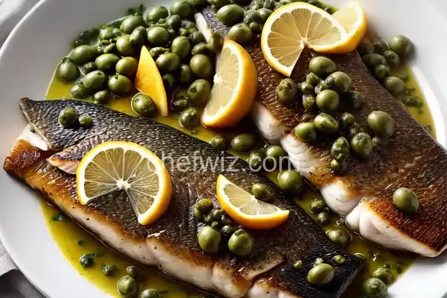Sea Bass With Citrus-Olive-Caper Sauce