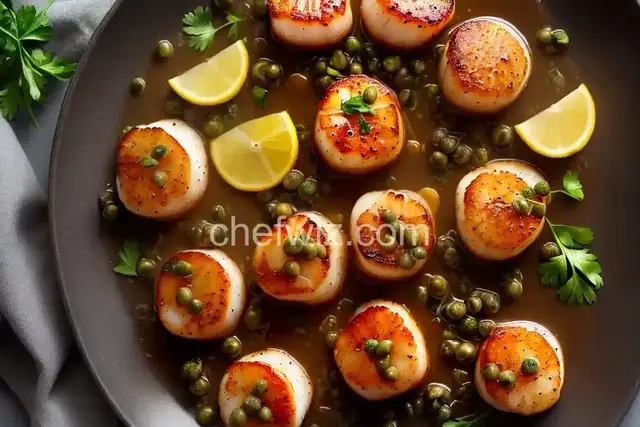 Seared Diver Scallops with Caper-Honey Sauce