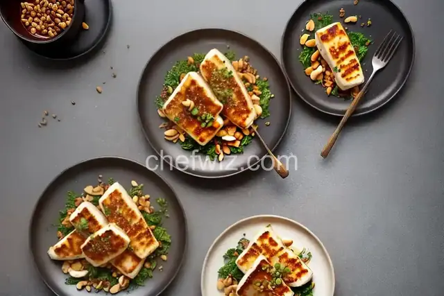 Seared Halloumi with Peanut Dukkah and Honey