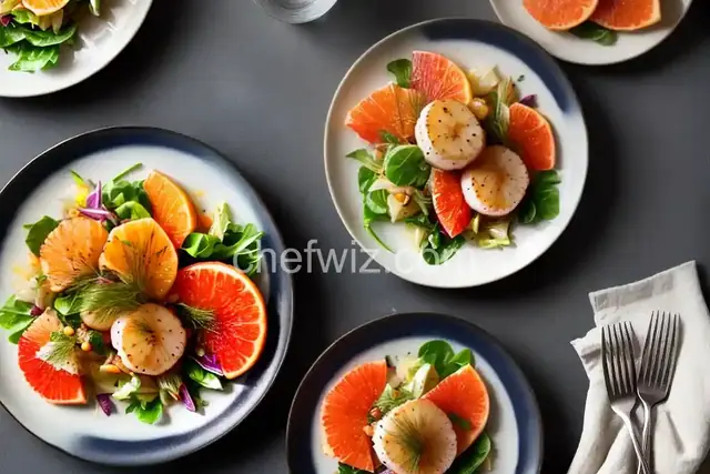 Seared Scallops with Grapefruit-Fennel Salad