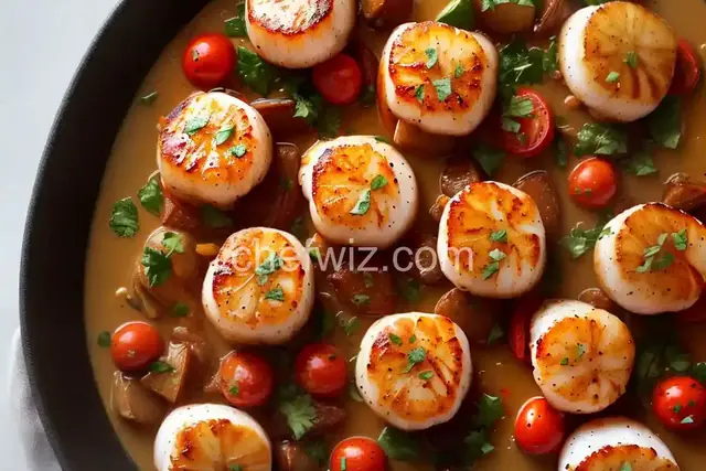 Seared Scallops with Tomato Beurre Blanc