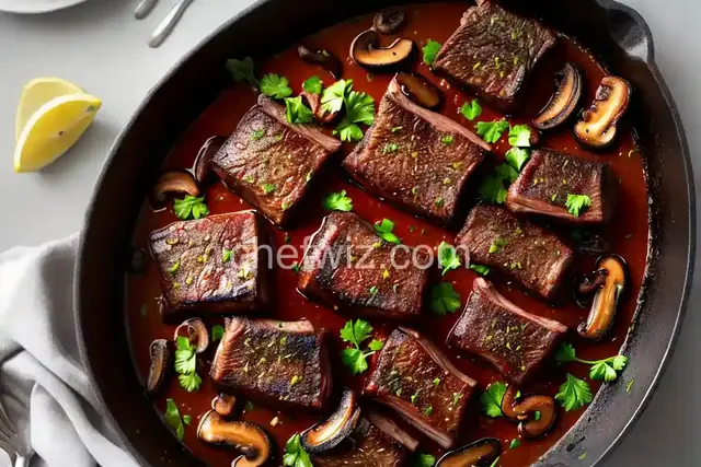 Seared Short Ribs With Mushrooms