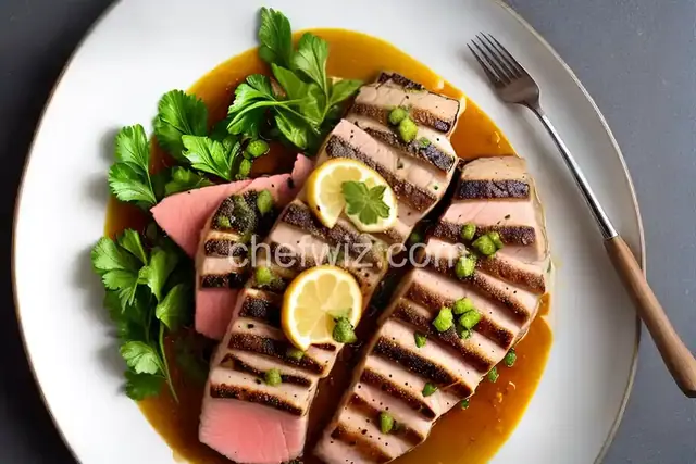 Seared Tuna with Wasabi-Butter Sauce