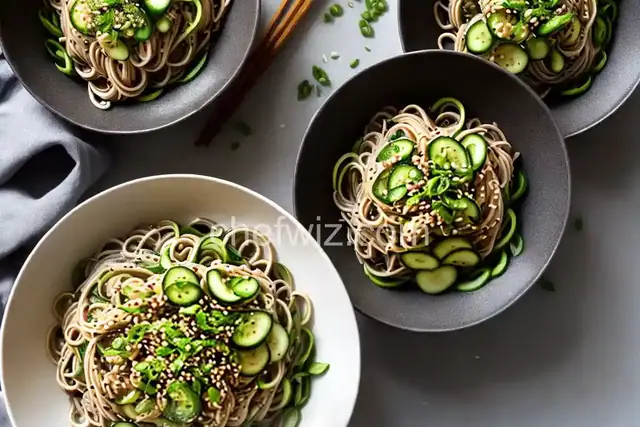 Sesame-Ginger and Cucumber Soba Noodles