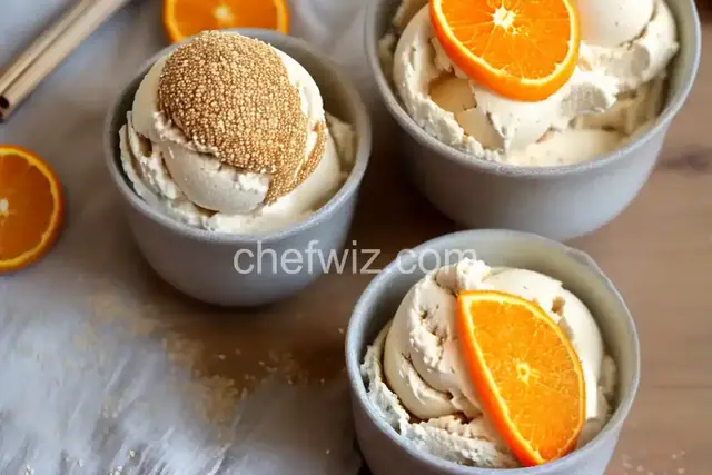 Sesame Ice Cream with Orange-Blossom Caramel