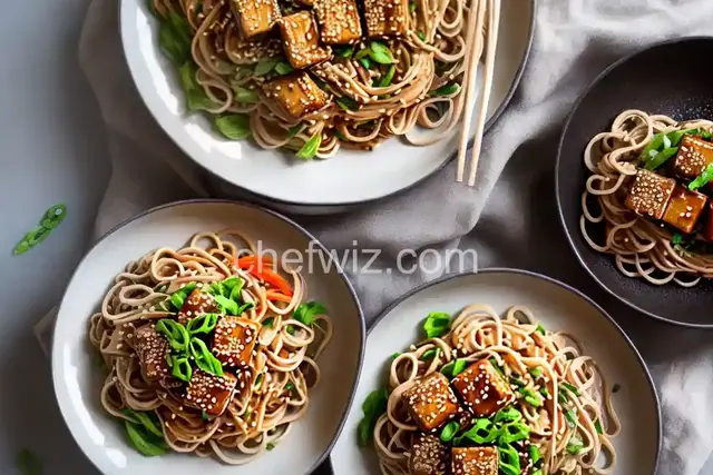 Sesame Noodles with Crispy Tofu