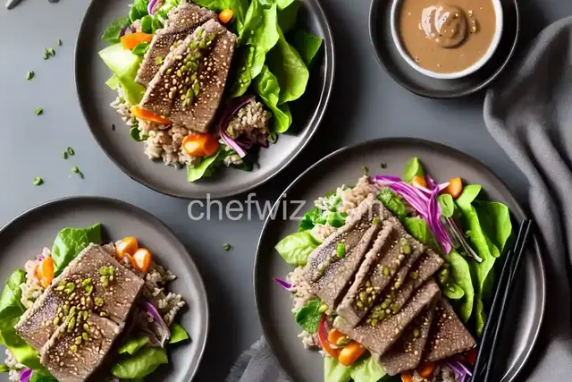Sesame Tuna with Soy Miso Dressing