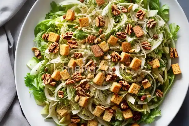 Shaved Fennel Salad With Croutons and Walnuts