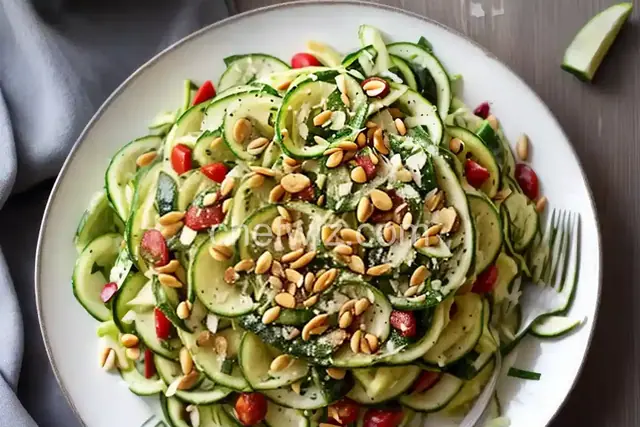 Shaved Zucchini Salad with Parmesan and Pine Nuts
