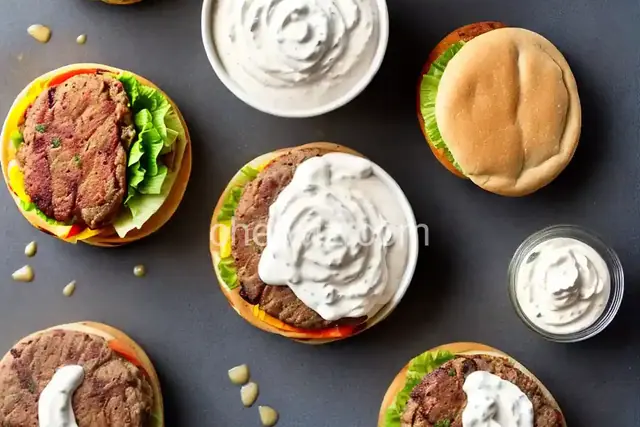 Shawarma Burgers with Tahini-Yogurt Sauce