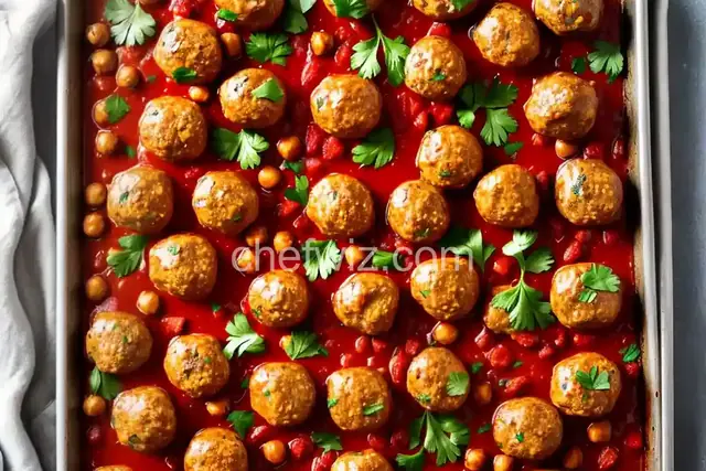 Sheet Pan Chicken Meatballs With Tomatoes and Chickpeas