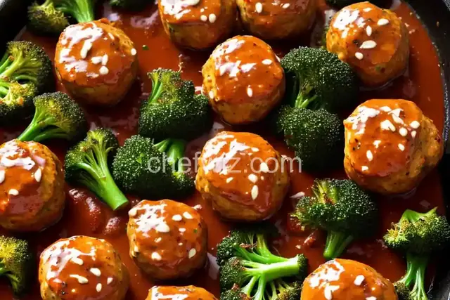 Sheet-Pan Chicken Meatballs and Charred Broccoli