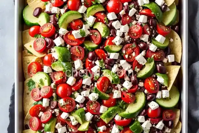 Sheet Pan Greek Salad Nachos