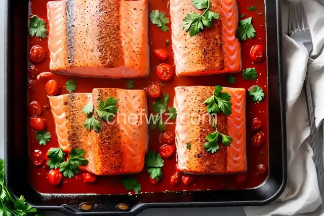 Sheet-Pan Salmon With Tomato-Eggplant Compote Recipe