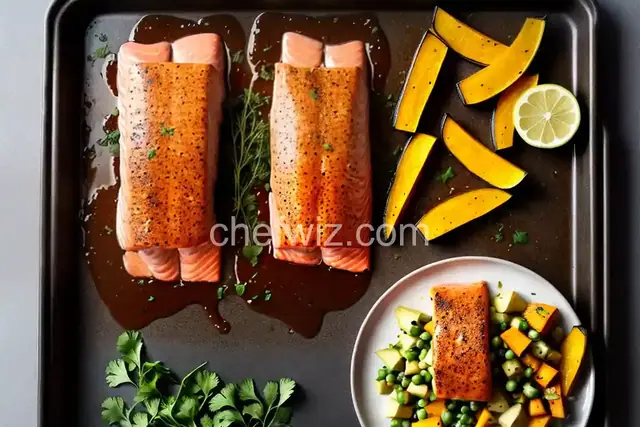 Sheet-Pan Salmon and Squash With Miso Mojo