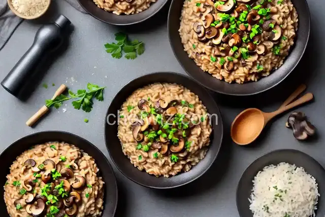 Shiitake and Baby Bella Mushroom Risotto
